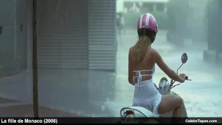 celebrity louise bourgoin topless and see through in clip