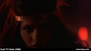 curvy celebrity salma hayek hot striptease in tight bikini on a stage