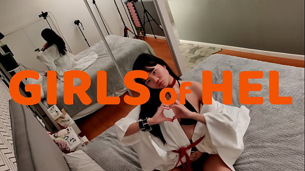 Girl in white kimono taken by handsome man